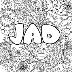 Dibujo para colorear JAD - decorado mandala de frutas