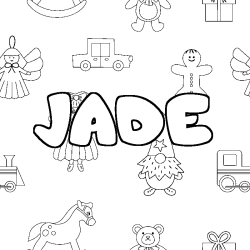 Coloración del nombre JADE - decorado juguetes