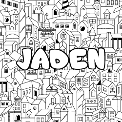 Coloración del nombre JADEN - decorado ciudad