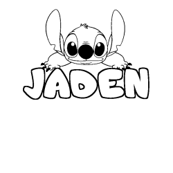 Coloración del nombre JADEN - decorado Stitch