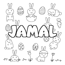 Coloración del nombre JAMAL - decorado Pascua