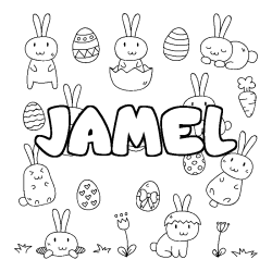 Coloración del nombre JAMEL - decorado Pascua