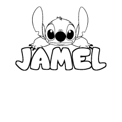 Coloración del nombre JAMEL - decorado Stitch