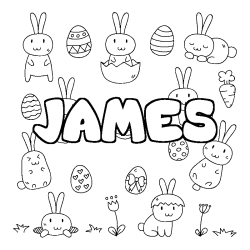 Coloración del nombre JAMES - decorado Pascua