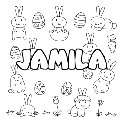 Coloración del nombre JAMILA - decorado Pascua