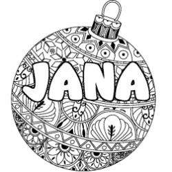 Coloración del nombre JANA - decorado bola de Navidad