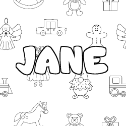 Coloración del nombre JANE - decorado juguetes