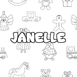 Coloración del nombre JANELLE - decorado juguetes