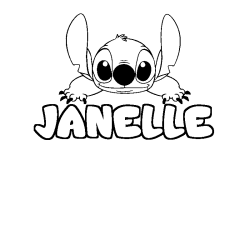 Coloración del nombre JANELLE - decorado Stitch