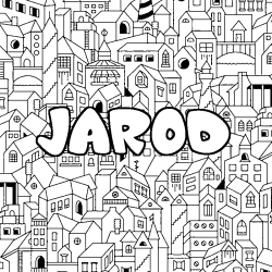 Coloración del nombre JAROD - decorado ciudad