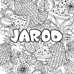 Dibujo para colorear JAROD - decorado mandala de frutas