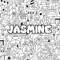 Coloración del nombre JASMINE - decorado ciudad