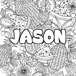 Coloración del nombre JASON - decorado mandala de frutas