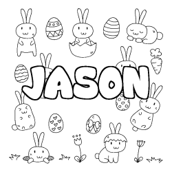 Coloración del nombre JASON - decorado Pascua