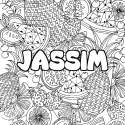 Dibujo para colorear JASSIM - decorado mandala de frutas