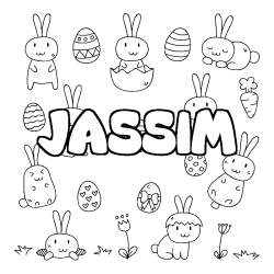 Coloración del nombre JASSIM - decorado Pascua