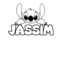 Coloración del nombre JASSIM - decorado Stitch