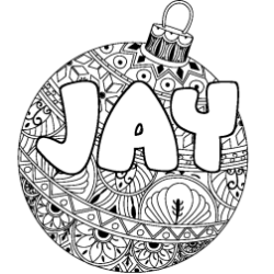 Dibujo para colorear JAY - decorado bola de Navidad