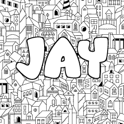 Coloración del nombre JAY - decorado ciudad