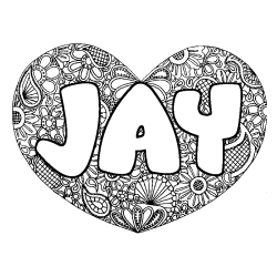 Dibujo para colorear JAY - decorado mandala de coraz&oacute;n