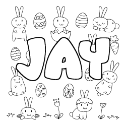 Dibujo para colorear JAY - decorado Pascua