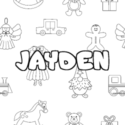 Dibujo para colorear JAYDEN - decorado juguetes