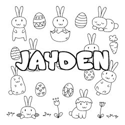 Coloración del nombre JAYDEN - decorado Pascua