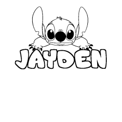 Dibujo para colorear JAYDEN - decorado Stitch