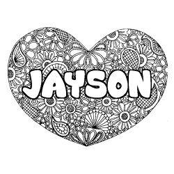 Dibujo para colorear JAYSON - decorado mandala de coraz&oacute;n