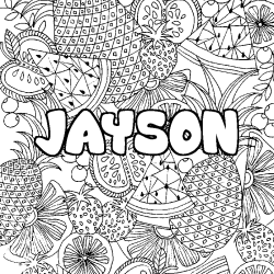 Coloración del nombre JAYSON - decorado mandala de frutas