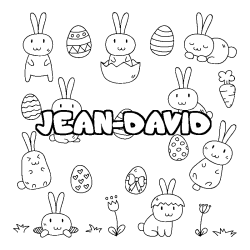 Coloración del nombre JEAN-DAVID - decorado Pascua