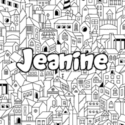 Coloración del nombre Jeanine - decorado ciudad