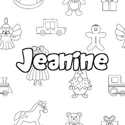 Coloración del nombre Jeanine - decorado juguetes