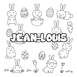 Coloración del nombre JEAN-LOUIS - decorado Pascua