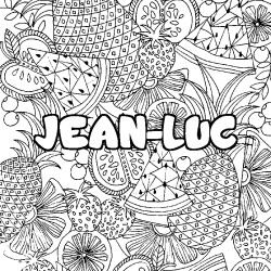 Coloración del nombre JEAN-LUC - decorado mandala de frutas