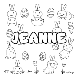 Coloración del nombre JEANNE - decorado Pascua