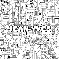 Coloración del nombre JEAN-YVES - decorado ciudad