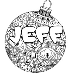 Coloración del nombre JEFF - decorado bola de Navidad