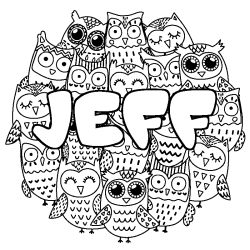 Dibujo para colorear JEFF - decorado b&uacute;hos