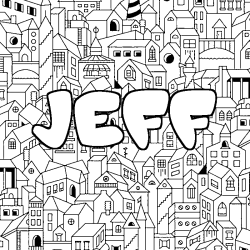 Dibujo para colorear JEFF - decorado ciudad