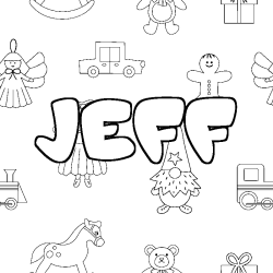 Coloración del nombre JEFF - decorado juguetes