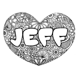 Dibujo para colorear JEFF - decorado mandala de coraz&oacute;n