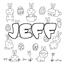 Dibujo para colorear JEFF - decorado Pascua