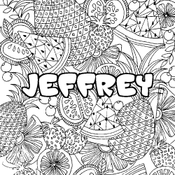 Dibujo para colorear JEFFREY - decorado mandala de frutas