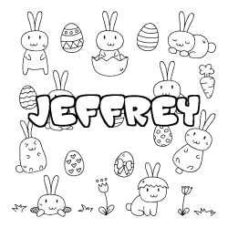 Coloración del nombre JEFFREY - decorado Pascua