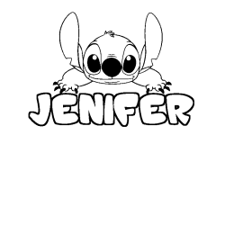 Coloración del nombre JENIFER - decorado Stitch