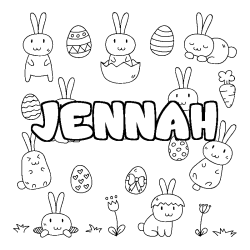 Coloración del nombre JENNAH - decorado Pascua