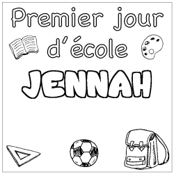 Coloración del nombre JENNAH - decorado primer día de escuela