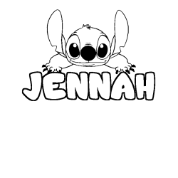 Coloración del nombre JENNAH - decorado Stitch