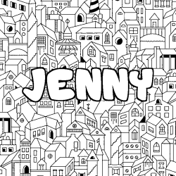 Coloración del nombre JENNY - decorado ciudad